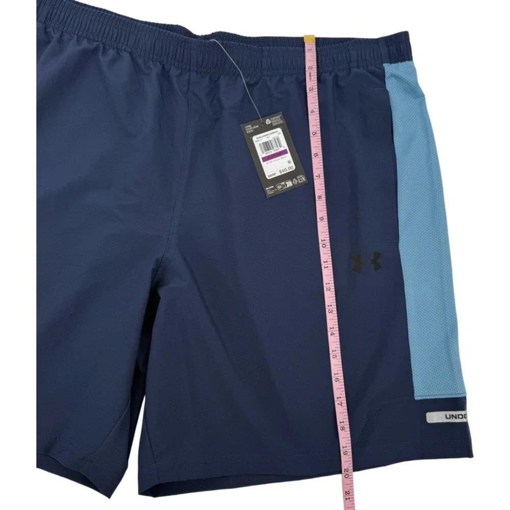 UNDER ARMOUR NEW 2XL UA Tech Utility Shorts Blue Mesh Active Training Athleisure
